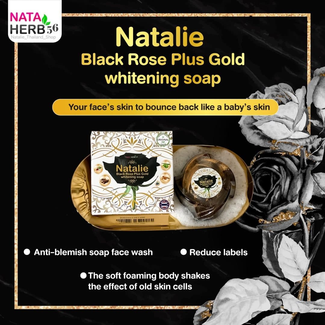 Natalie Black Rose Pl lus Gold whitening soap - ภาพที่ 2