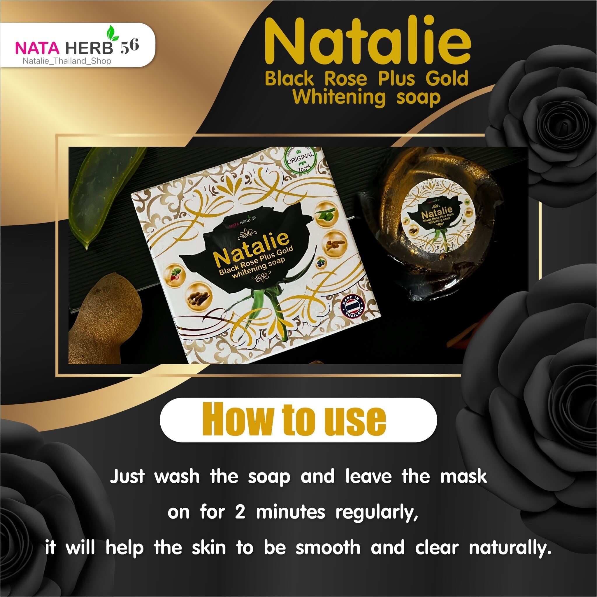 Natalie Black Rose Pl lus Gold whitening soap - ภาพที่ 10