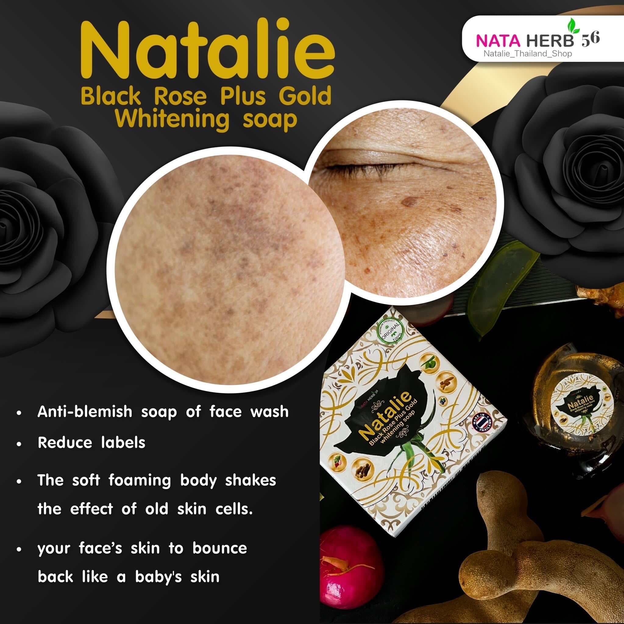 Natalie Black Rose Pl lus Gold whitening soap - ภาพที่ 7