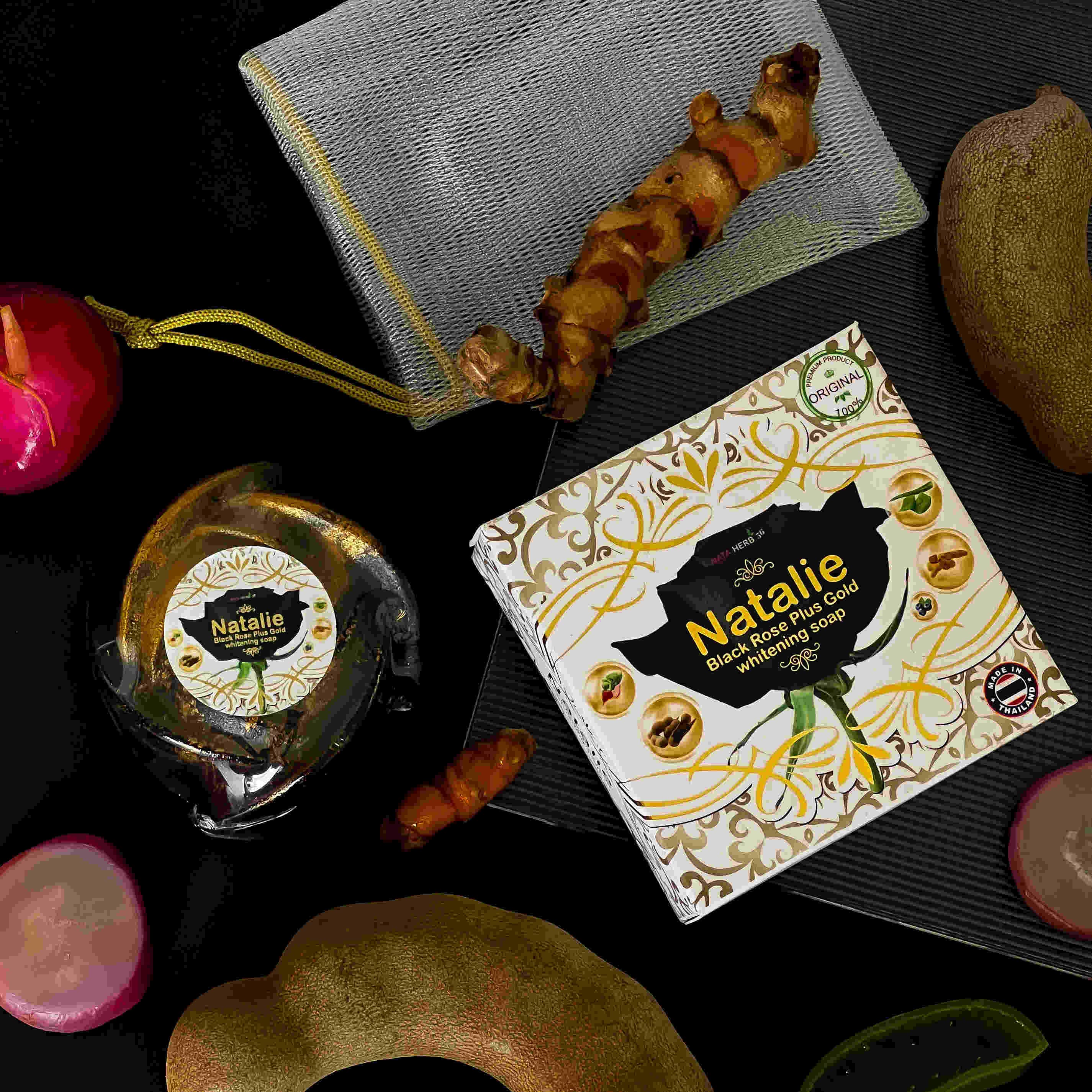 Natalie Black Rose Pl lus Gold whitening soap - ภาพที่ 9