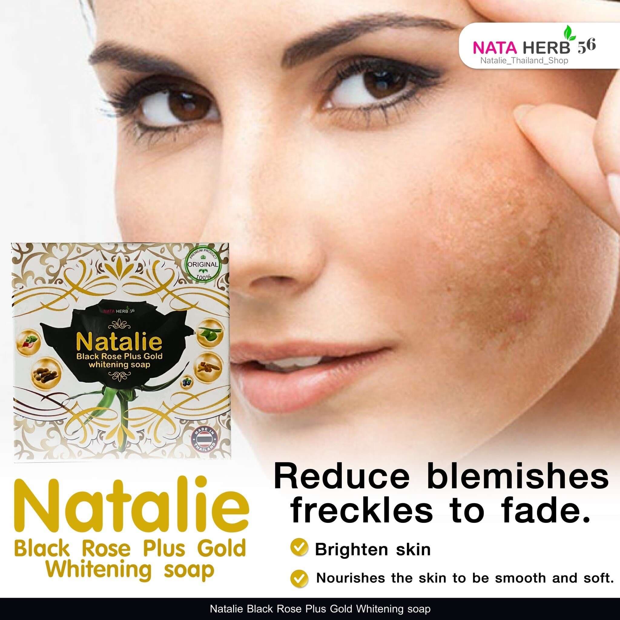 Natalie Black Rose Pl lus Gold whitening soap